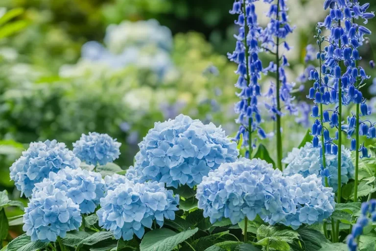 plantas con flores azules